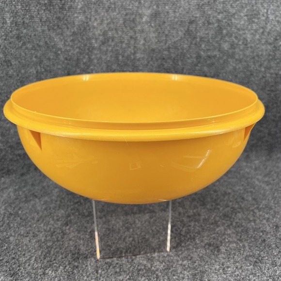 Tupperware Other - VTG Tupperware Fix N Mix 274 26 Cup Mixing Popcorn Bowl Plastic Tangerine 12"